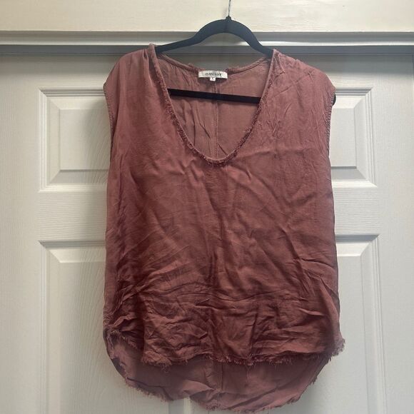 Tops - Olivaceous frayed tank